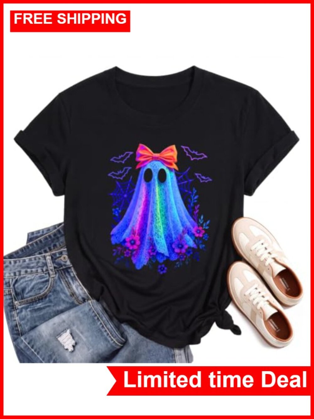Halloween Pumpkin T-Shirt for Women Funny Graphic Tee Crew Neck Soft Fall Top